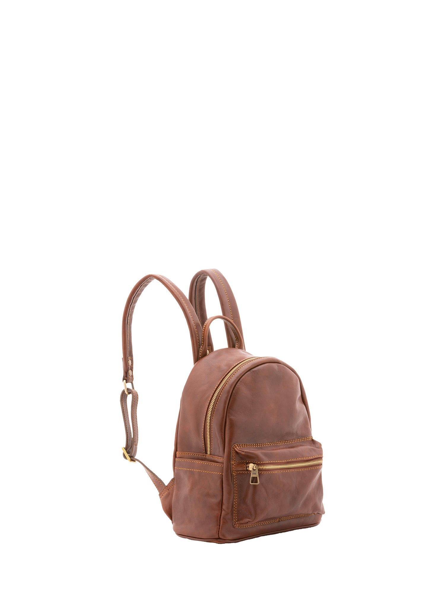 Zaino unisex in vera pelle 100% cotone 4460-MARRONE Alessia Firenze