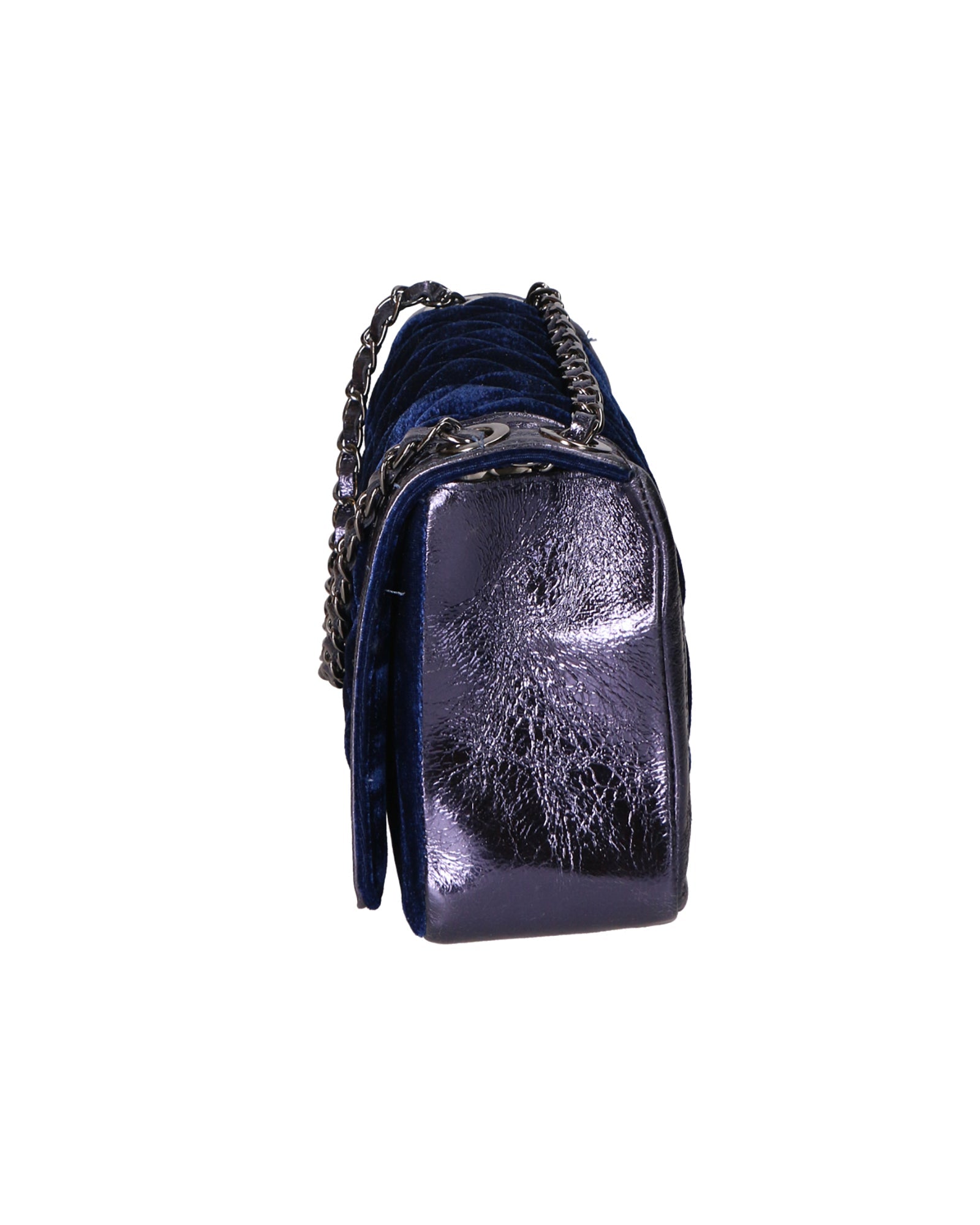 Valeriana Borsa a tracolla da donna Velluto e pelle 1139-BLU Chiara Ferretti