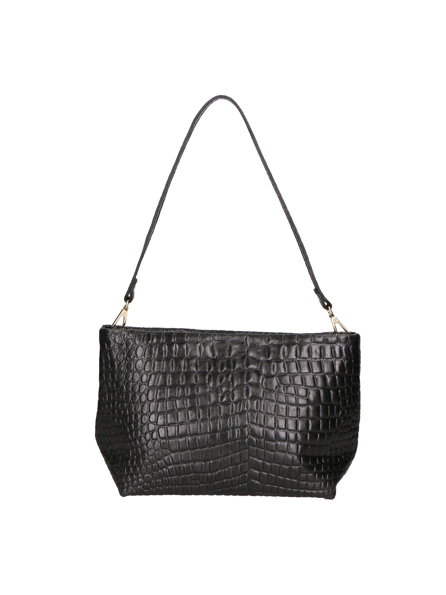 Lorelei Borsa a spalla da donna Vera pelle croco 06498-019 NERO Chiara Ferretti