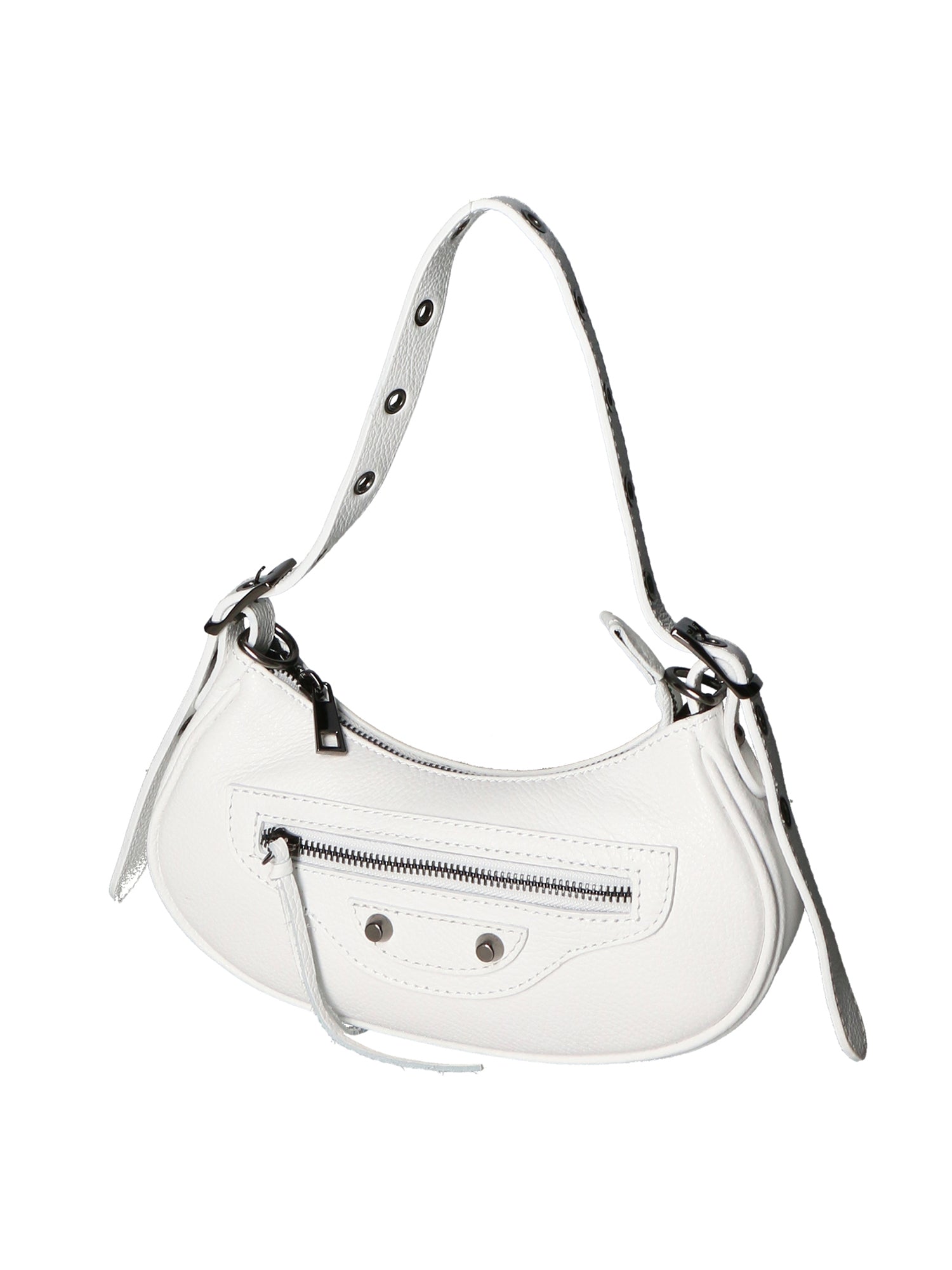 Galatea Borsa a spalla da donna Vera pelle 05708-BIANCO WHITE Chiara Ferretti