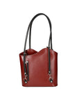 Fabiola Borsa a spalla da donna 100% pelle 9039-ROSSO NERO Chiara Ferretti