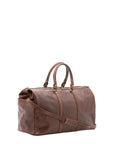 Borsa da viaggio unisex vera pelle 100% cotone 4546-TESTA DI MORO Alessia Firenze