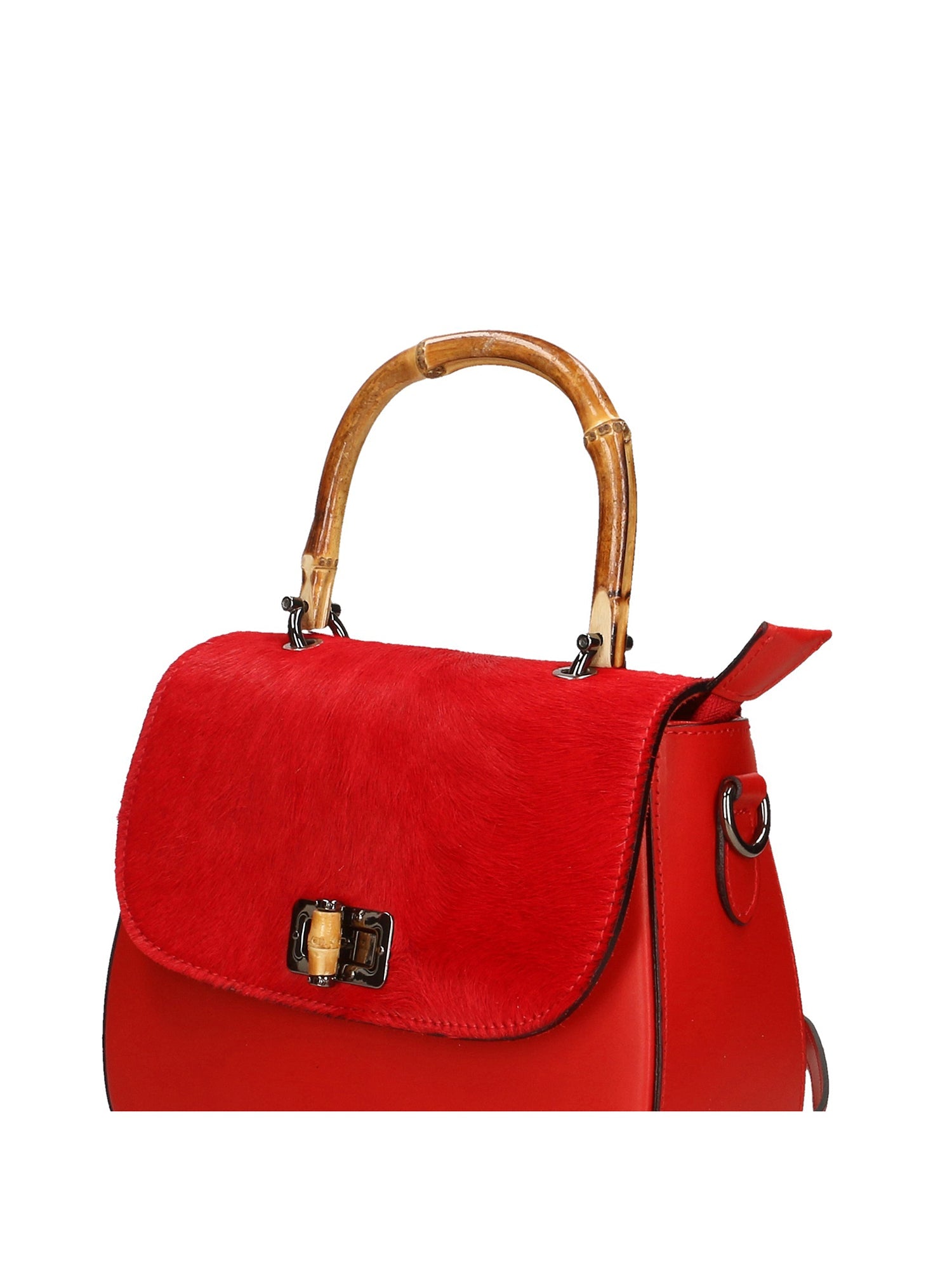 Natasha Borsa a mano da donna Vera pelle e Calfhair 191756-ROSSO RED Chiara Ferretti