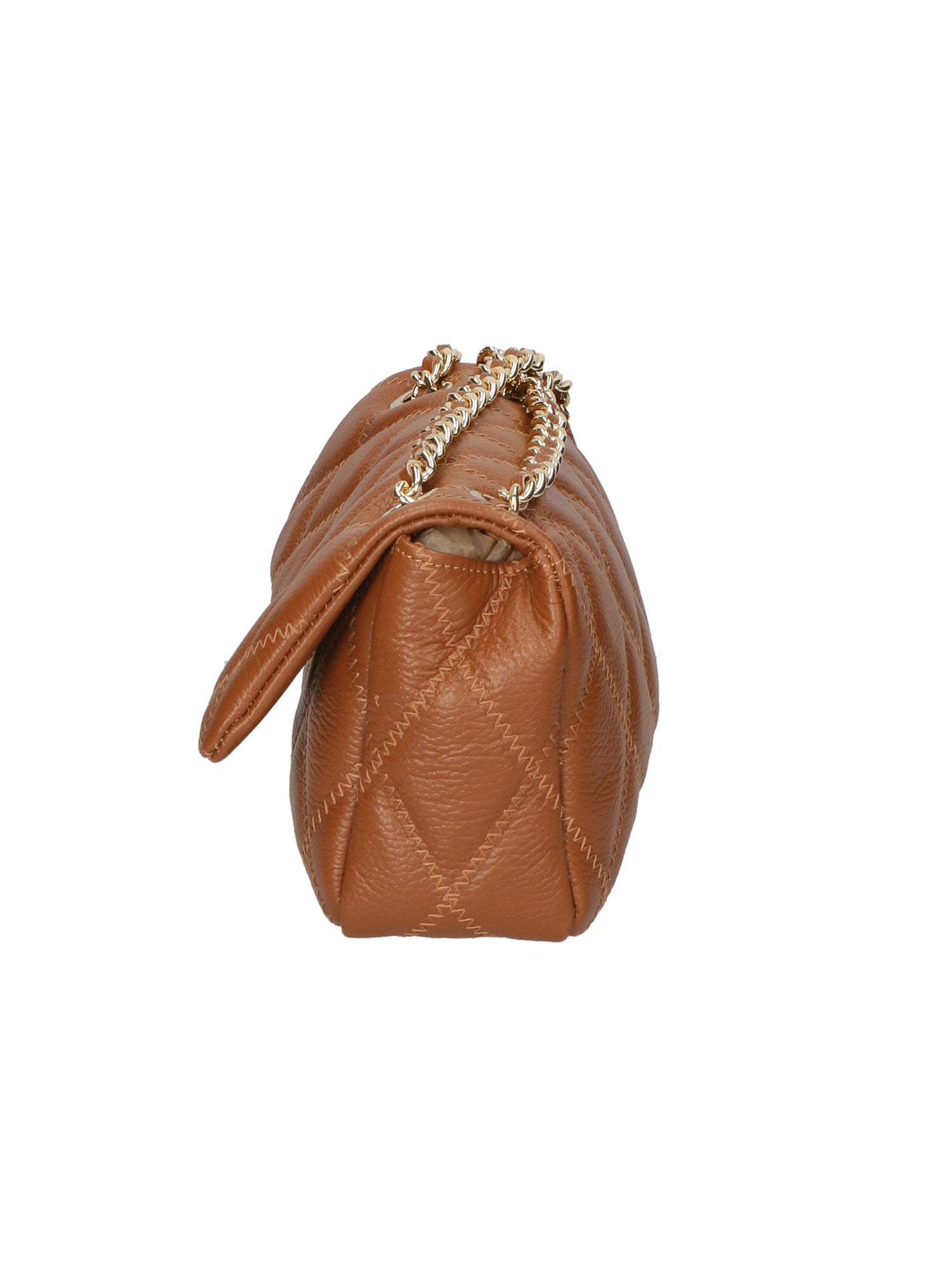 Ludovica Borsa a tracolla da donna Vera pelle 04228-D17 CUOIO SCURO DARK COGNAC Chiara Ferretti