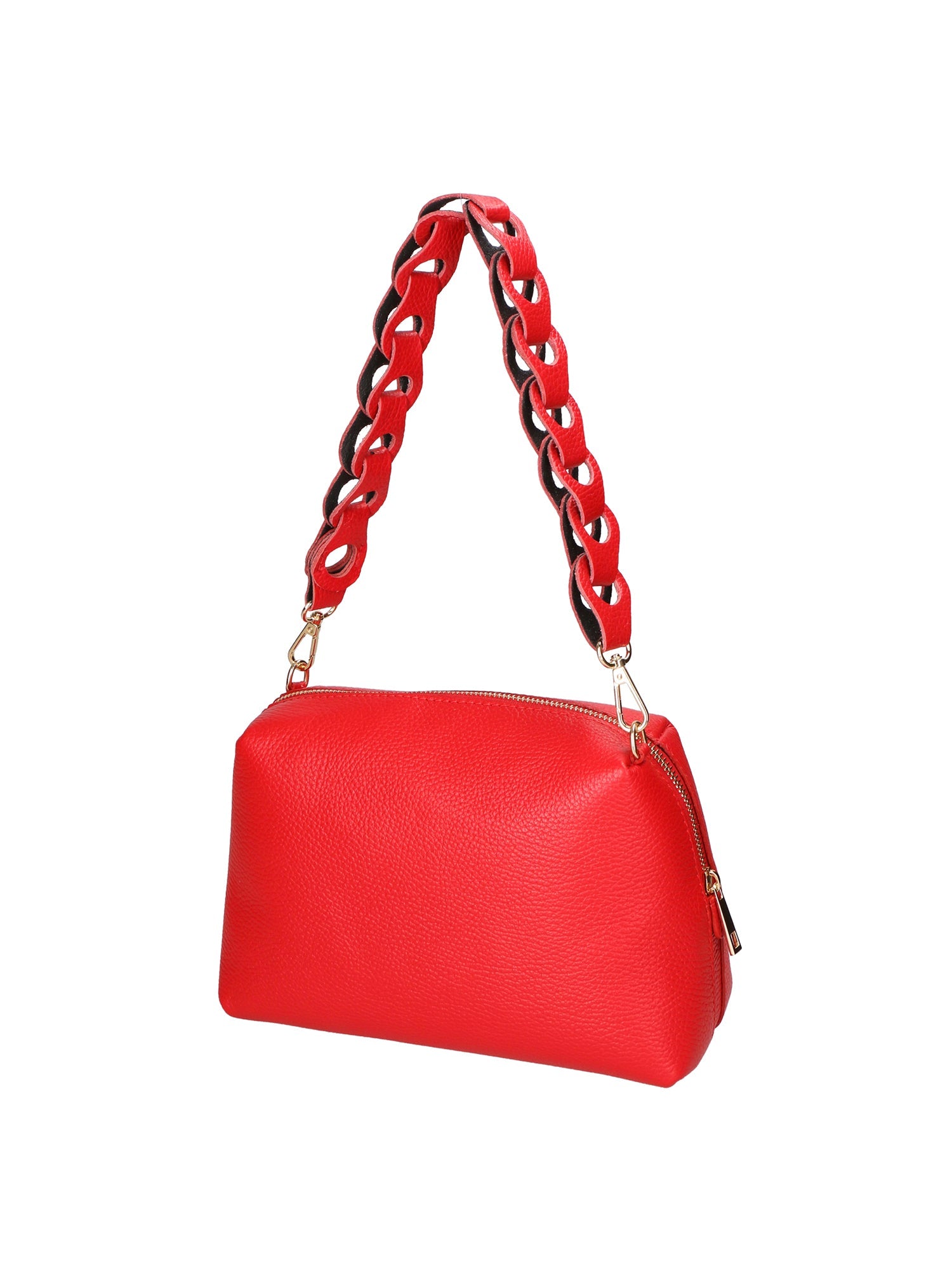 Livia Borsa a spalla da donna Vera pelle 06443-ROSSO FERRARI Chiara Ferretti