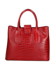 Letizia Borsa a mano da donna Pelle stampata croco 06542-ROSSO SCURO Chiara Ferretti