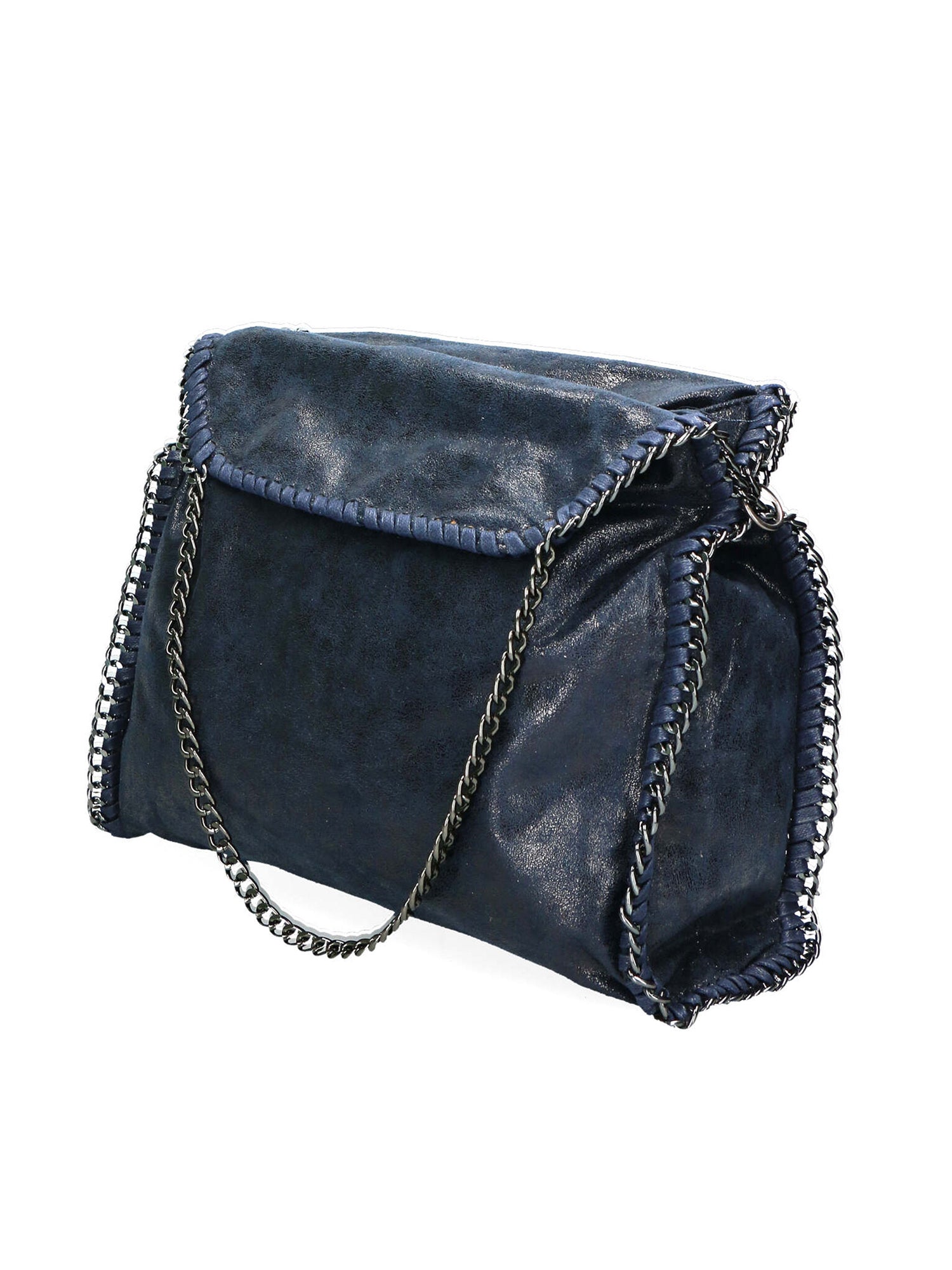 Willelmina Borsa a spalla da donna 100% PU Leather N-9606-BLU Chiara Ferretti