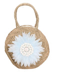 Karen Borsa a mano da donna Paglia intrecciata 88121-GHIACCIO Chiara Ferretti