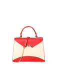 Auriga Chic Borsa a mano da donna Vera pelle 8924-BEIGE+ROSSO Chiara Ferretti