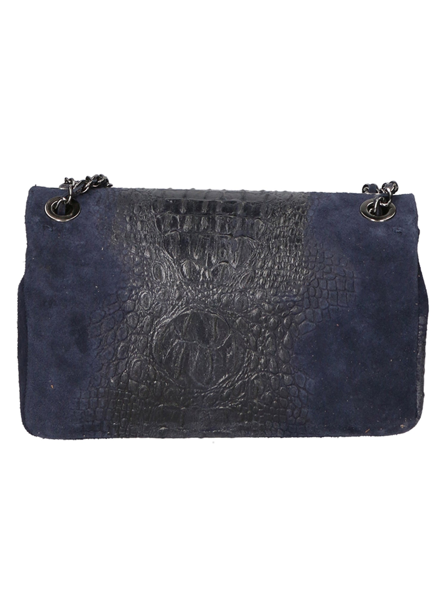 Edvige Borsa a spalla da donna Pelle Croco Stampata 80045-BLU Chiara Ferretti