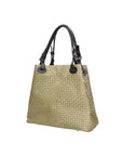 Araminta Borsa Shopper da donna Vera Pelle 80047-025 VERDE MILITARE Chiara Ferretti