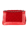 Valeriana Borsa a tracolla da donna Velluto e pelle 1139-ROSSO  Chiara Ferretti