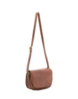 Borsa a tracolla da donna 100% vera pelle 4582-MARRONE Alessia Firenze