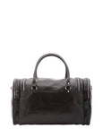 Borsa da viaggio unisex in vera pelle 100% cotone 4045-NERO Alessia Firenze