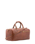 Borsa da viaggio unisex in vera pelle 100% cotone 4311-MARRONE Alessia Firenze