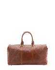 Borsa da viaggio unisex vera pelle 100% cotone 4546-MARRONE Alessia Firenze