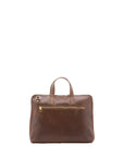 Borsa a mano unisex in vera pelle 100% cotone 4453-TESTA DI MORO Alessia Firenze