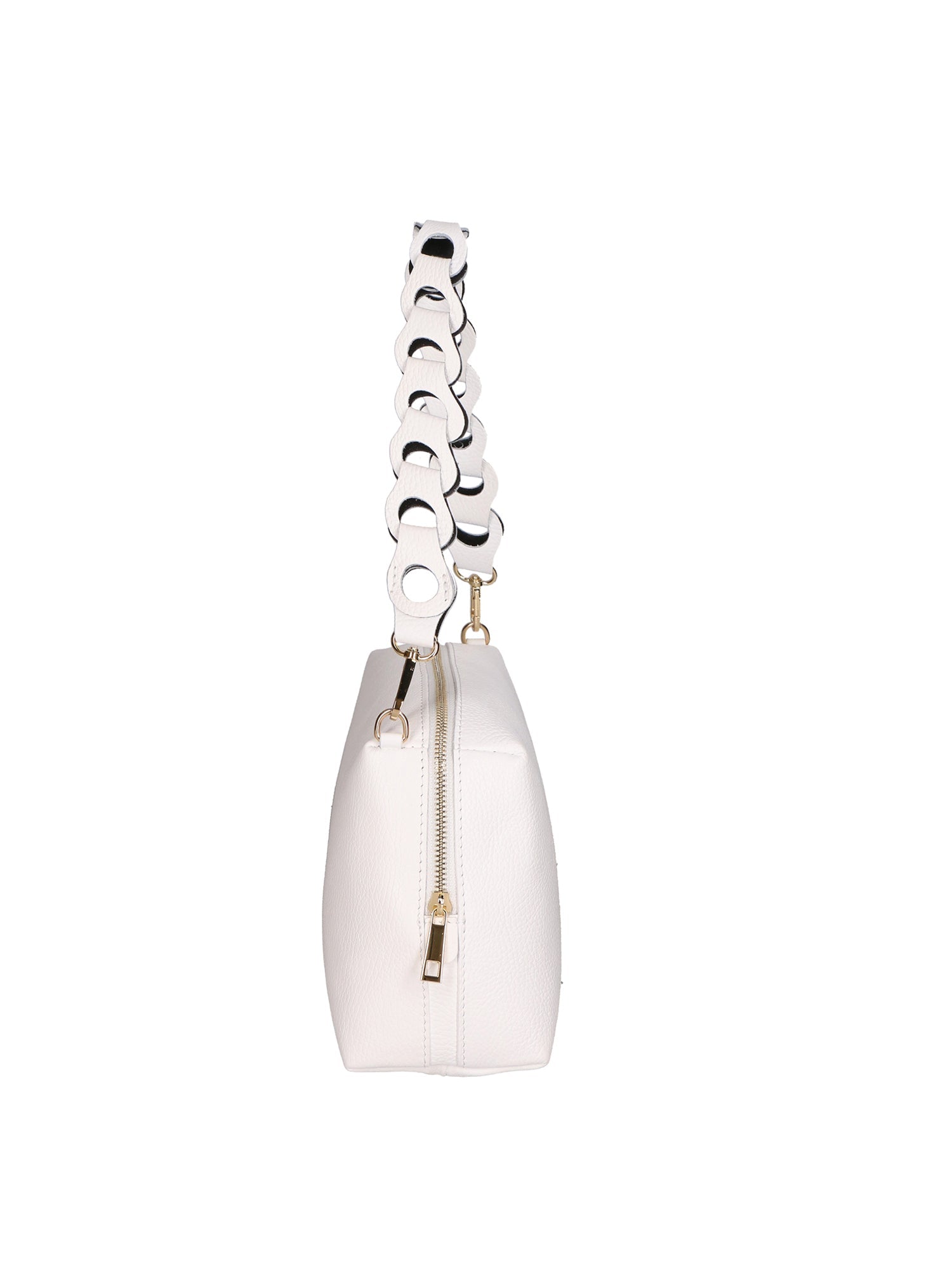 Livia Borsa a spalla da donna Vera pelle 06443-BIANCO Chiara Ferretti