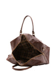 Borsa da viaggio unisex vera pelle 100% cotone 4562-TESTA DI MORO Alessia Firenze