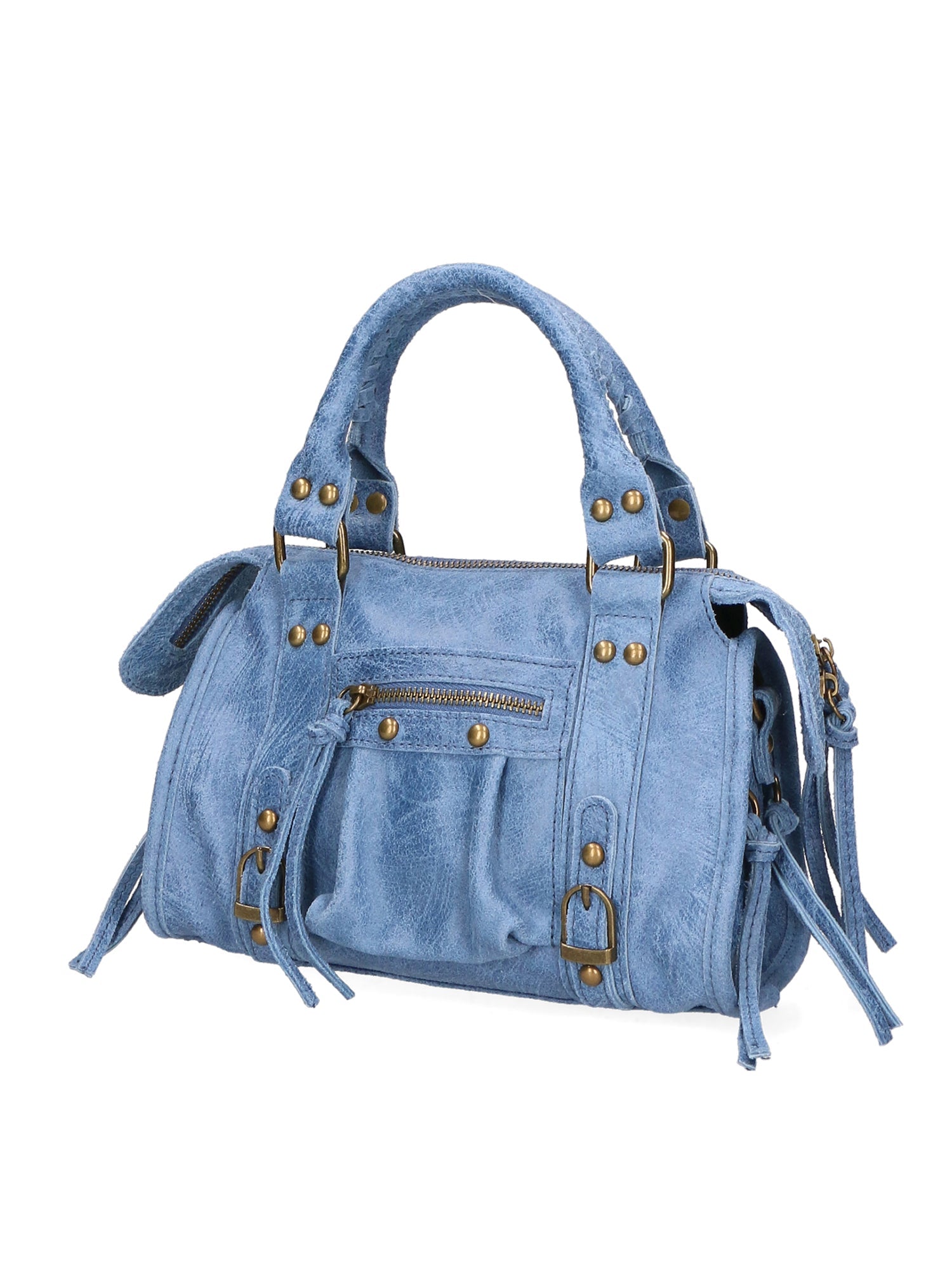Erisia Borsa a spalla da donna Vera pelle 06091-BLU JEANS Chiara Ferretti