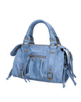 Erisia Borsa a spalla da donna Vera pelle 06091-BLU JEANS Chiara Ferretti