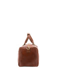 Borsa da viaggio unisex in vera pelle 100% cotone 4311-MARRONE Alessia Firenze