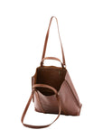Borsa a spalla unisex in vera pelle Made in Italy 4610-MARRONE Alessia Firenze