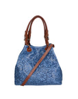 Elenia Borsa a mano da donna Vera pelle 80049-012 BLU JEANS Chiara Ferretti