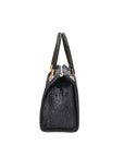 Edna Borsa a bauletto da donna Pelle e camoscio stampato croco 80044-012 BLU JEANS Chiara Ferretti