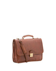 Borsa a mano unisex in vera pelle Made in Italy 4017-MARRONE Alessia Firenze