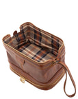 Pochette unisex in vera pelle Made in Italy 4424-MARRONE Alessia Firenze