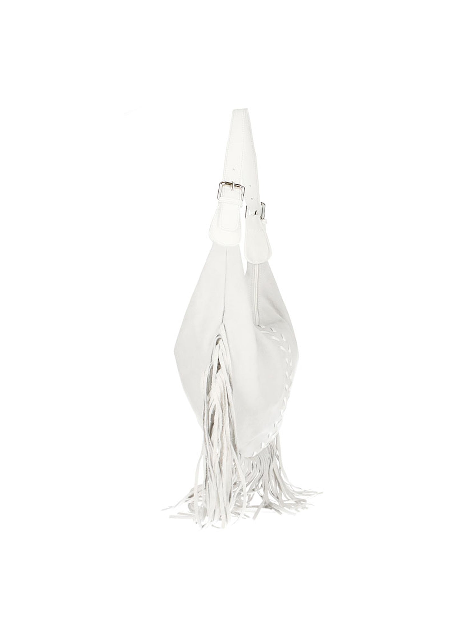Zefira Borsa a spalla da donna Pelle Scamosciata 8630-BIANCO WHITE Chiara Ferretti