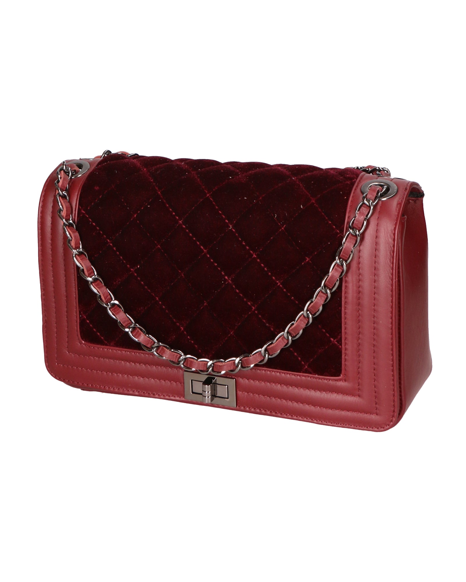 Valeriana Borsa a tracolla da donna Velluto e pelle 1139-BORDO Chiara Ferretti