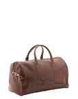 Borsa da viaggio unisex in vera pelle 100% cotone 4039-TESTA DI MORO Alessia Firenze