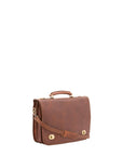 Borsa a mano unisex in vera pelle Made in Italy 4512-MARRONE Alessia Firenze