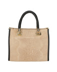 Edna Borsa a bauletto da donna Pelle e camoscio stampato croco 80044-009 TAUPE SCURO Chiara Ferretti