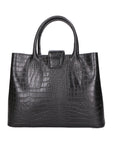 Letizia Borsa a mano da donna Pelle stampata croco 06542-NERO Chiara Ferretti