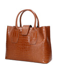 Letizia Borsa a mano da donna Pelle stampata croco 06542-CUOIO COGNAC Chiara Ferretti