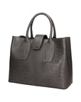 Letizia Borsa a mano da donna Pelle stampata croco 06542-GRIGIO SCURO Chiara Ferretti