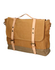 Minerva Borsa a mano unisex Canvas e pelle ZG3011-CUOIO COGNAC Chiara Ferretti