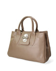 Ascoli Borsa a mano da donna Pelle stampata cocco 7718-D40 TAUPE Chiara Ferretti