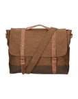 Minerva Borsa a mano unisex Canvas e pelle ZG3011-FANGO TAUPE Chiara Ferretti