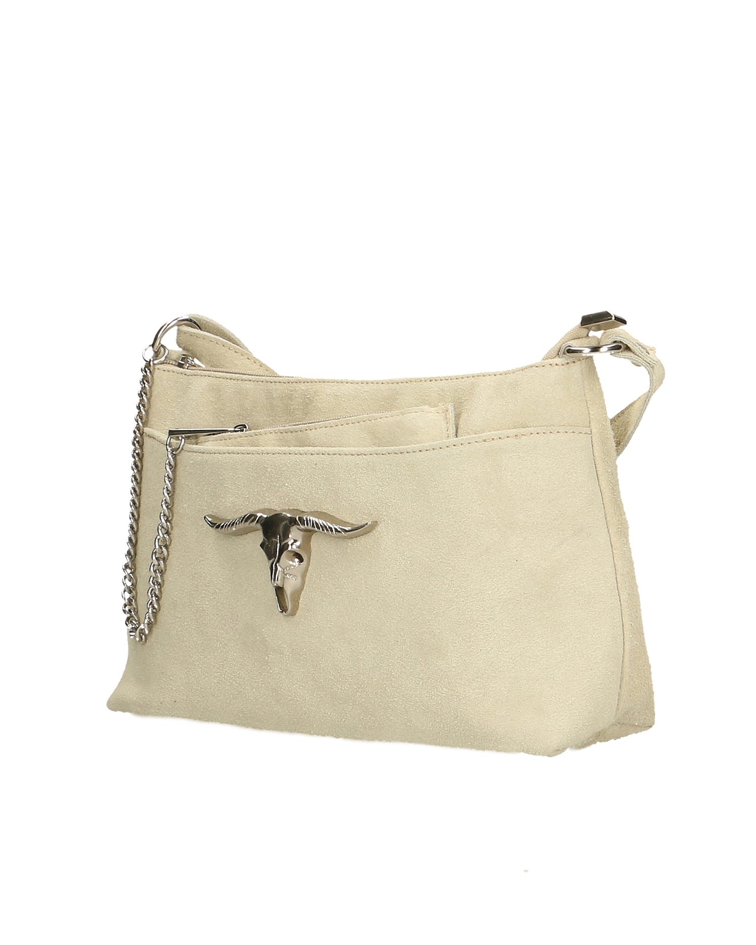 Embera Elite Borsa a tracolla donna Vera pelle scamosciata 8650-BEIGE Chiara Ferretti