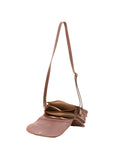 Borsa a tracolla da donna 100% vera pelle 4582-MARRONE Alessia Firenze