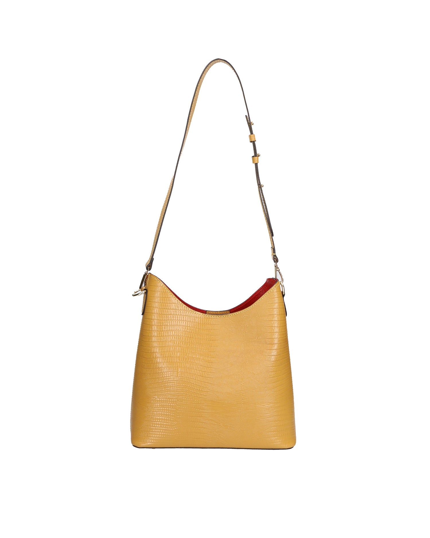 Carmine Borsa a spalla da donna Vera pelle 05442-LU36 SENAPE Chiara Ferretti