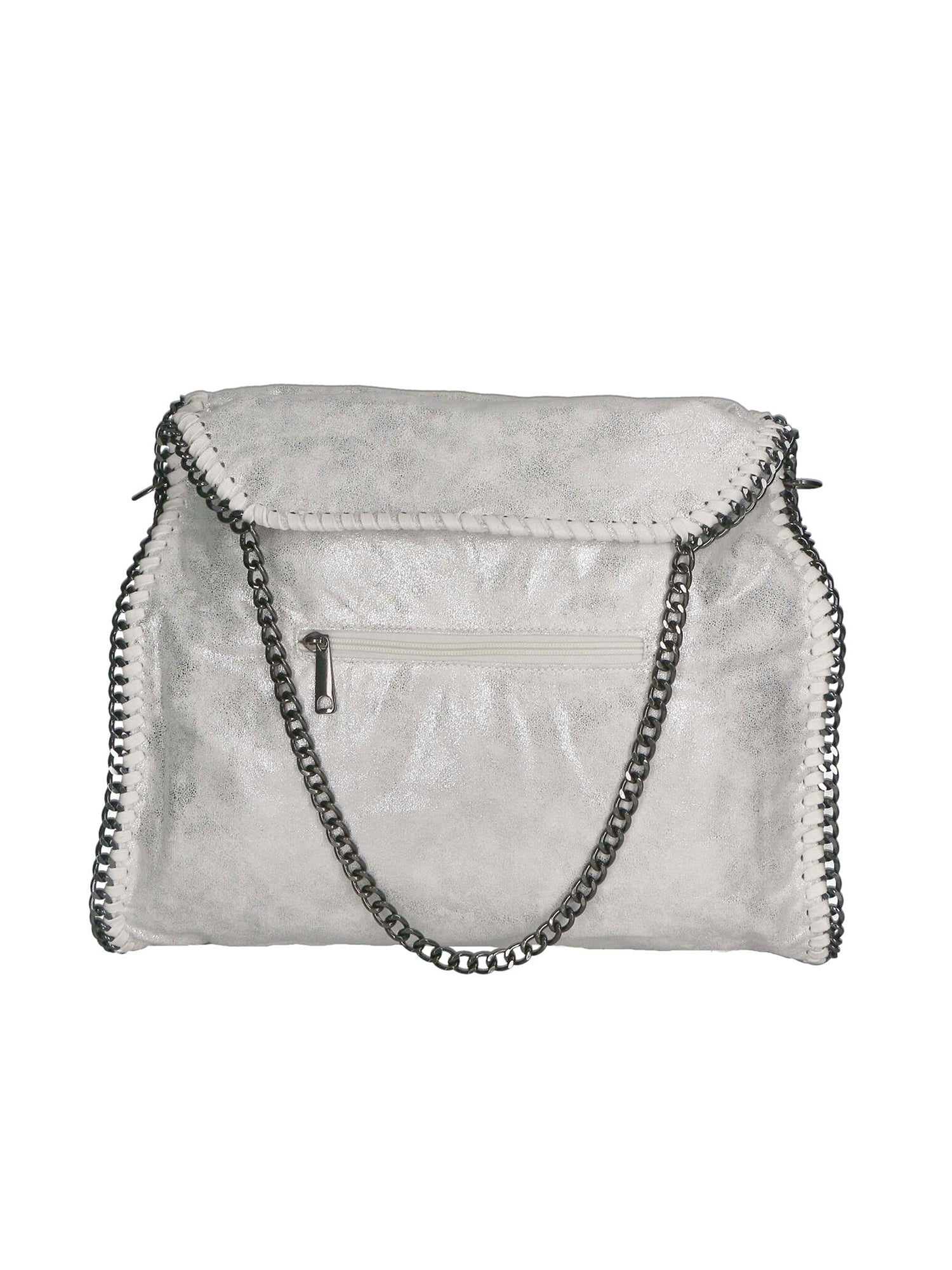 Willelmina Borsa a spalla da donna 100% PU Leather N-9606-BIANCO Chiara Ferretti