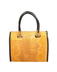 Edna Borsa a bauletto da donna Pelle e camoscio stampato croco 80044-031 CUOIO SCURO Chiara Ferretti