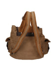 Micaela ZG3006-FANGO TAUPE Zaino unisex in canvas e vera pelle Chiara Ferretti