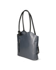 Fabiola Borsa a spalla da donna 100% pelle 9039-GRIGIO NERO Chiara Ferretti