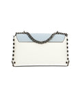 Vera pelle 8641-BIANCO+CIELO Borsa a tracolla da donna Evanthe Pro Chiara Ferretti